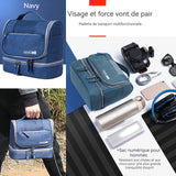 Trousse de toilette 600D toile oxford 13x21x25cm suspendu cyan trousse de maquillage étanche sac de voyage organisateur pratique