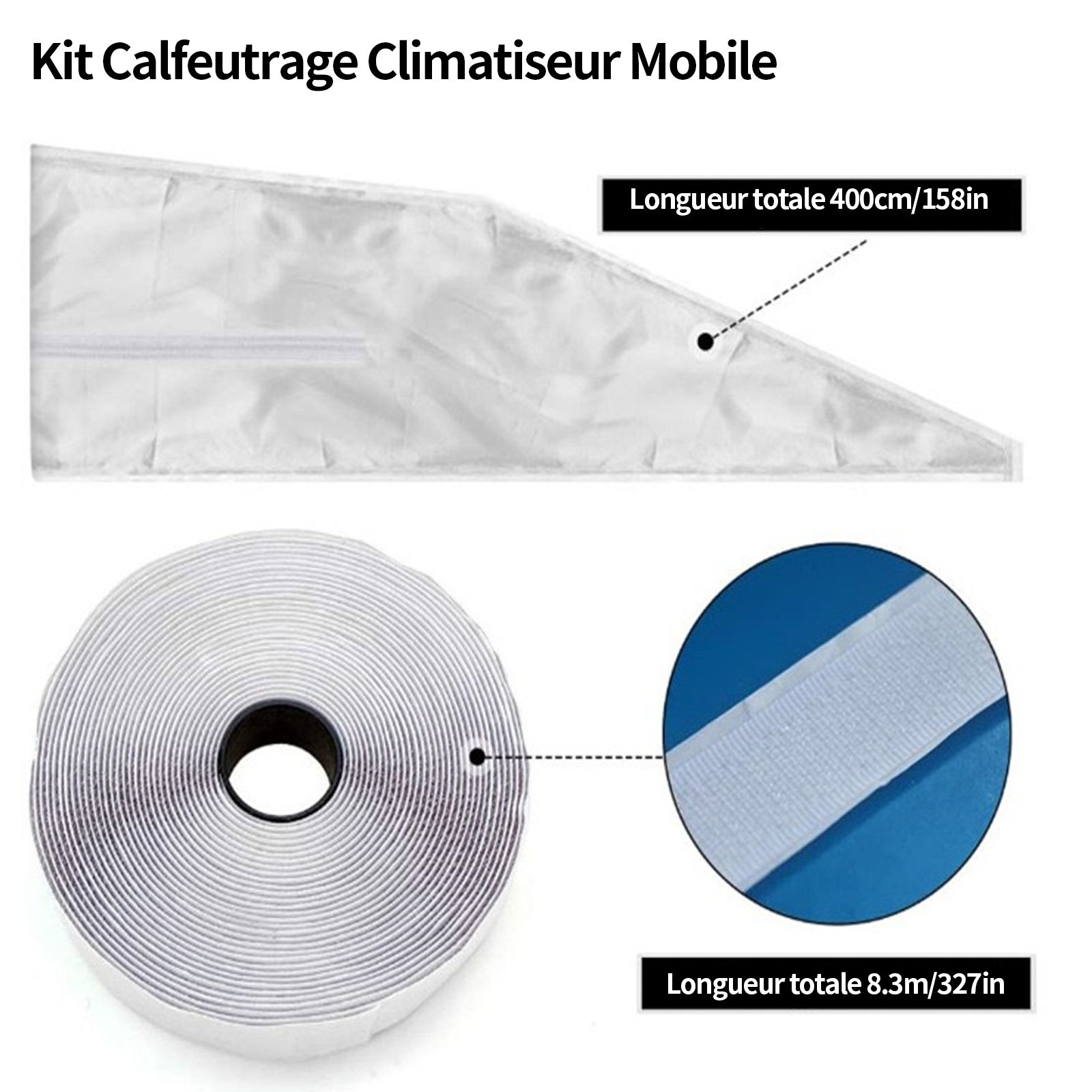 Joint de fenetre climatisation 5 mètres matériau imperméable 210T double ouverture convient au déshumidificateur de climatiseur
