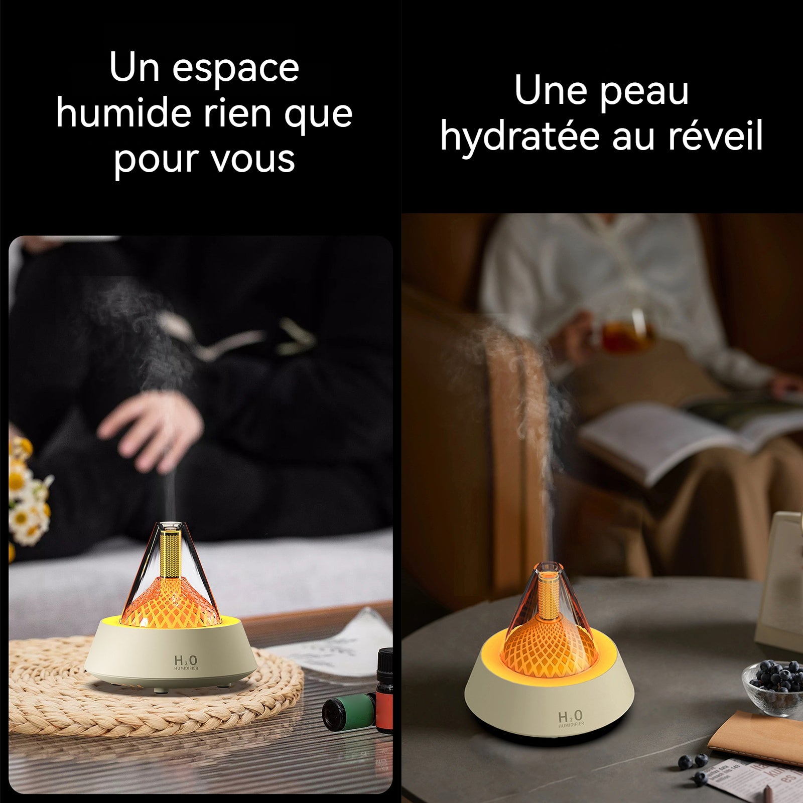 Humidificateur éblouissement coloré humidification nano-brouillard machine d'aromathérapie gouttes d'huile essentielle maison