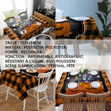 Nappe d'halloween 153x259cm halloween carré nappe citrouille et toile d'araignée decoration halloween effrayante tissu interieur