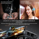 Ecouteurs bluetooth sans fil 5,3 affichage de la puissance par led IPX7 smart Touch haute qualité sonore casque de jeu stéréo noir
