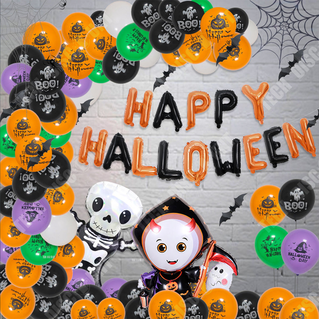 TD® Ballons à thème de fête d'Halloween, décoration de fête de vacances en famille, ensemble de ballons pour Halloween