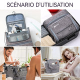 Trousse de toilette 13x21x25cm 600D toile oxford suspendu trousse de maquillage étanche sac de voyage organisateur avec poignée