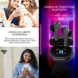 Écouteurs de traduction 144 langues traduction dispositif de traduction 15 heures endurance casque traduction bidirectionnelle