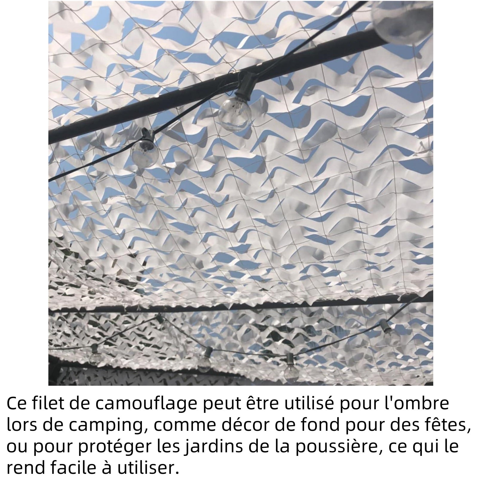 Filet de camouflage blanc 3x3m filet camouflage rouleau de treillis de camouflage pour ombrage jardin camping décorations fête