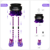 Halloween 60 x 17,5 cm pot de bonbons de sorcière squelette qui brille dans le noir décoration hauteur réglable exterieur decoration