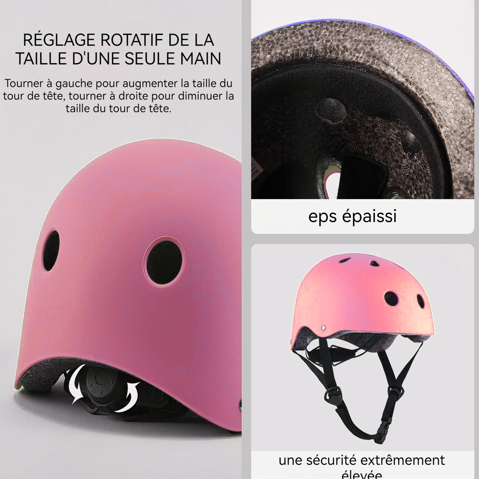 asque de vélo 50-54cm casque d'équitation equipement pilote réglable léger casque léger homme et femme casque moto scooter rose