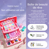 Maquillage enfant fille 19,5x11,5x15,5cm trousse de maquillage princesse colorée coffret maquillage enfant cadeaux pour enfants