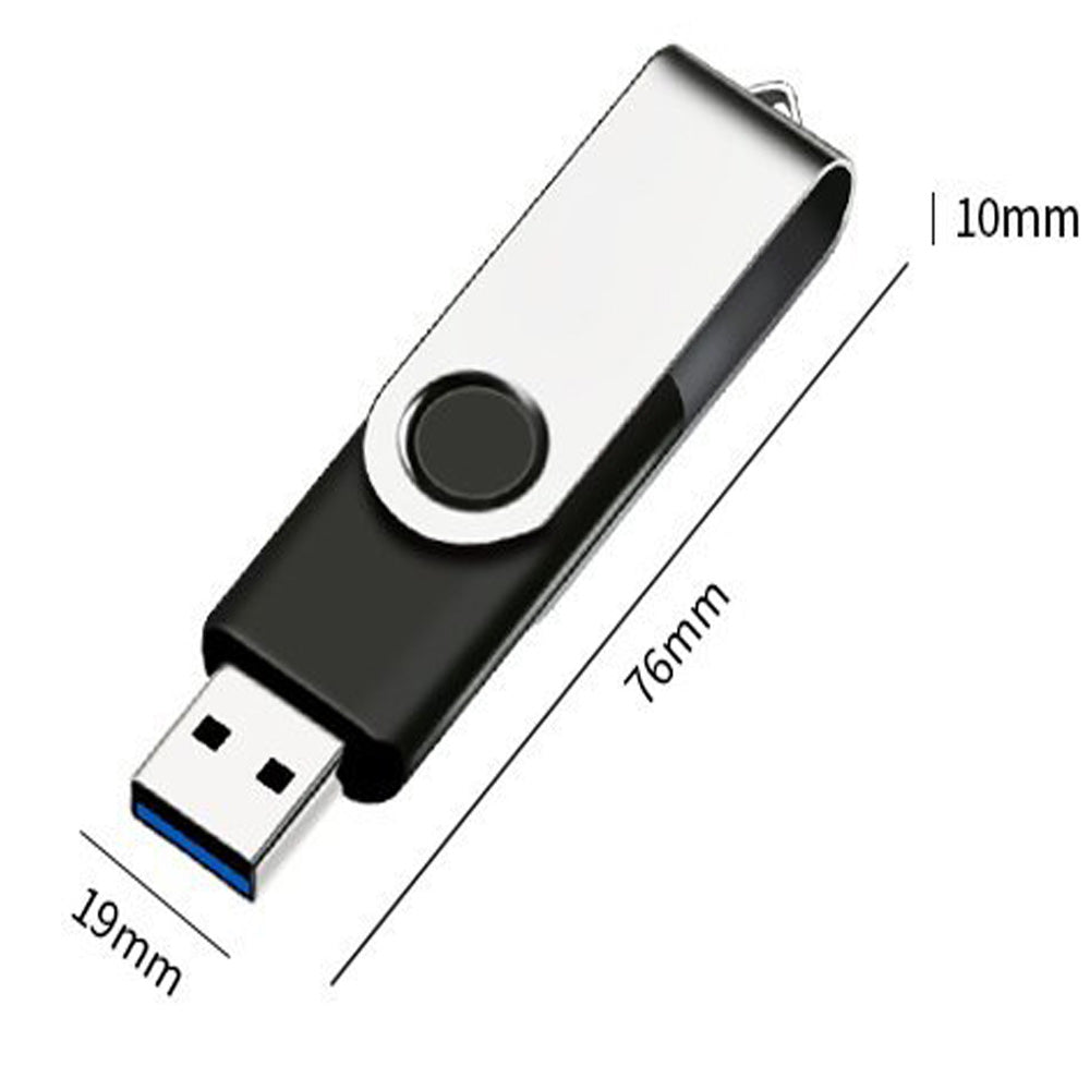 Clé USB haute capacité de 256 Go Hi-Speed 3.0 USB Corps en métal noir élégant et durable pour tablettes, PC, etc.