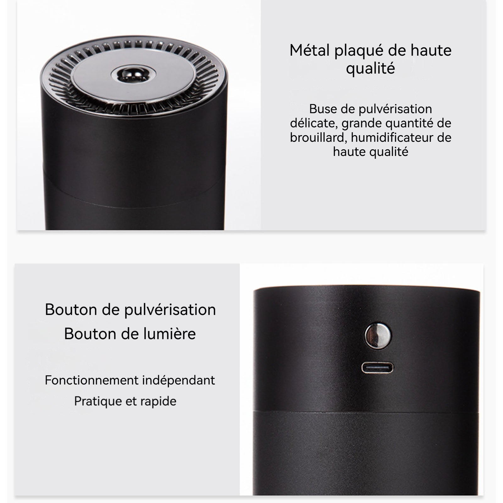 Humidificateur 260ml 1200mAh 260ml humidificateur de voiture d'aromathérapie à double pulvérisation Lumières d'ambiance colorées