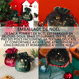 Emballage de noël 1 lot de 4 styles différents sac à pommes créatif en velours de noël décoré de perles et de cloches exquises