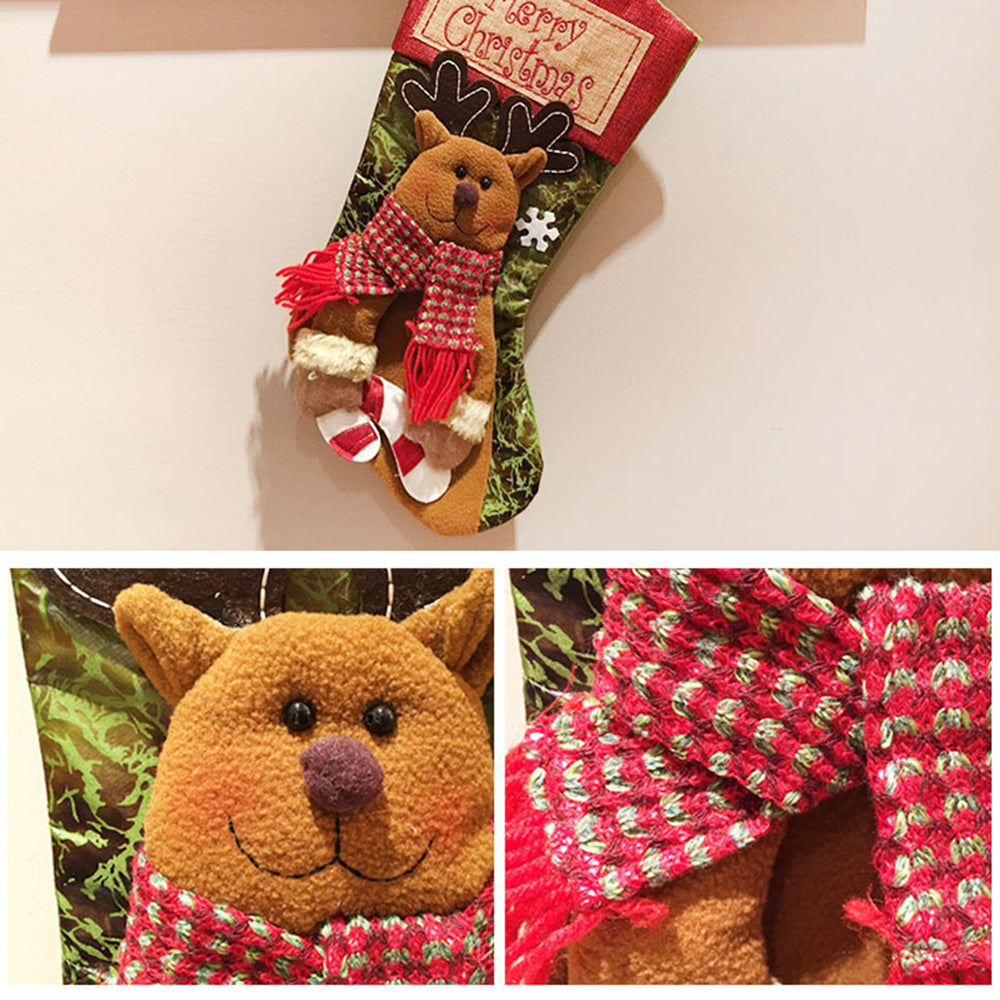 Chaussettes décoratives de noël, cadeaux de réveillon de noël, pendentifs d'arbre de noël pour enfants, sacs à bonbons