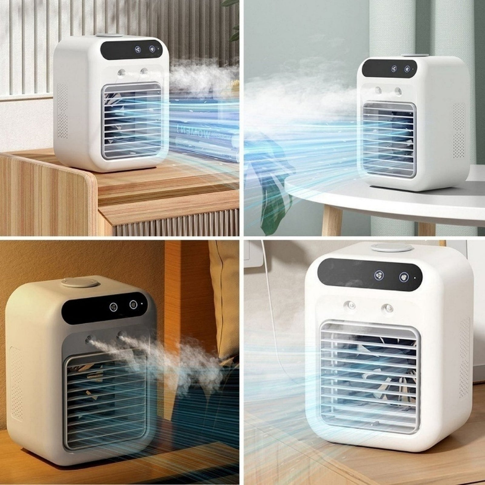 Ventilateur 500 ml Chargement et branchement USB Double pulvérisation rafraîchissante Confort longue durée Ventilateur brumisateur