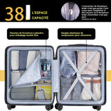 Valise moyenne 53x36x23cm 38L étanche à l'eau et antivol interface usb anti-rayures valise cabine valise de voyage bagages cabine