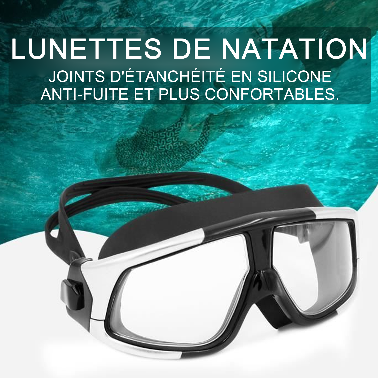 Masque de Plongée 136x80mm Confortable à porter HD Anti-buée Poids léger à de nombreuses formes de visage Masque Plongée Adulte