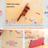 arte de voeux 20x15cm journée des enseignants sculpture en papier tridimensionnelle alphabet fleurs souhaits orange carte postale