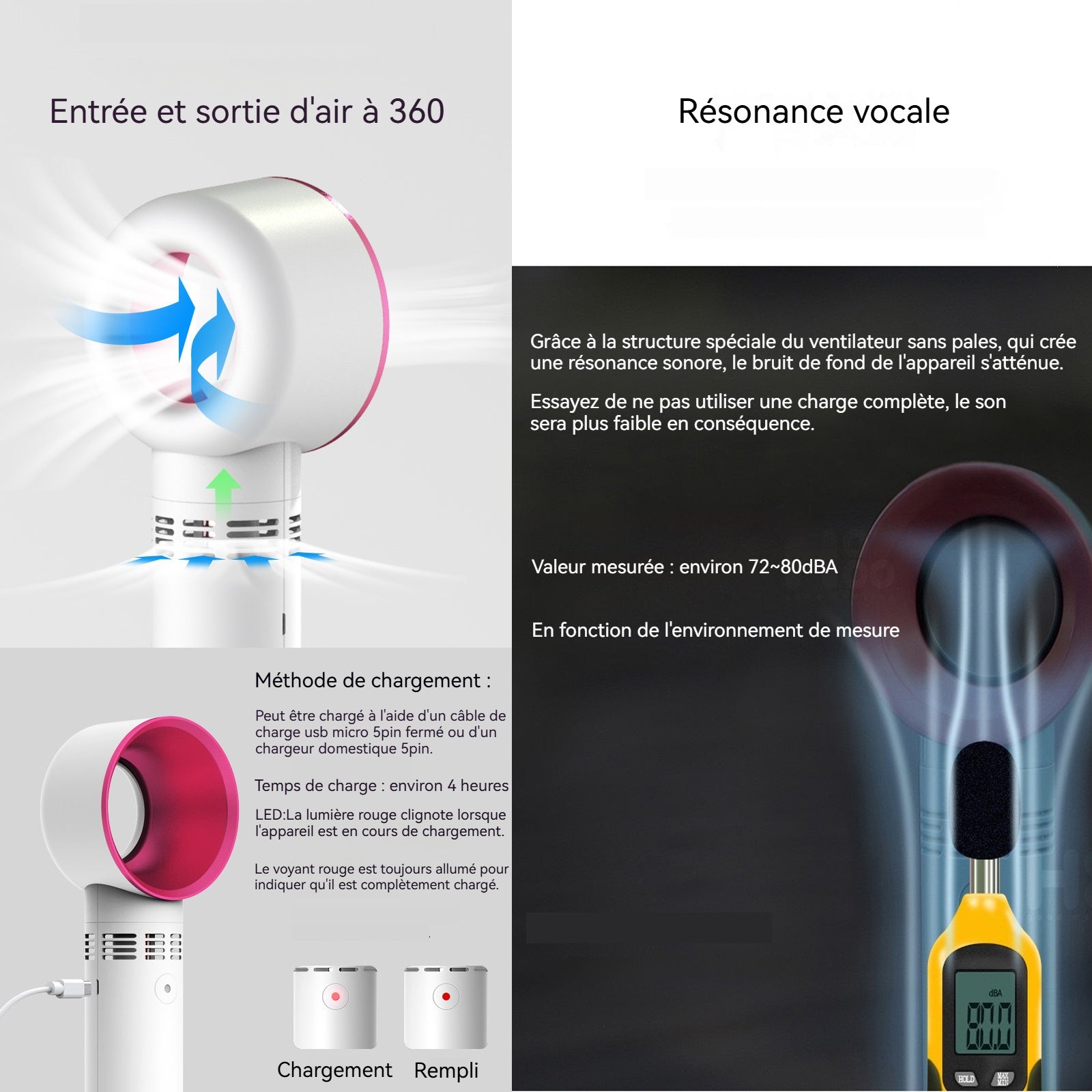 Mini sèche-cheveux rechargeable portable fixateur de cils trois vitesses de vent ventilateur portatif portable extérieur blanc