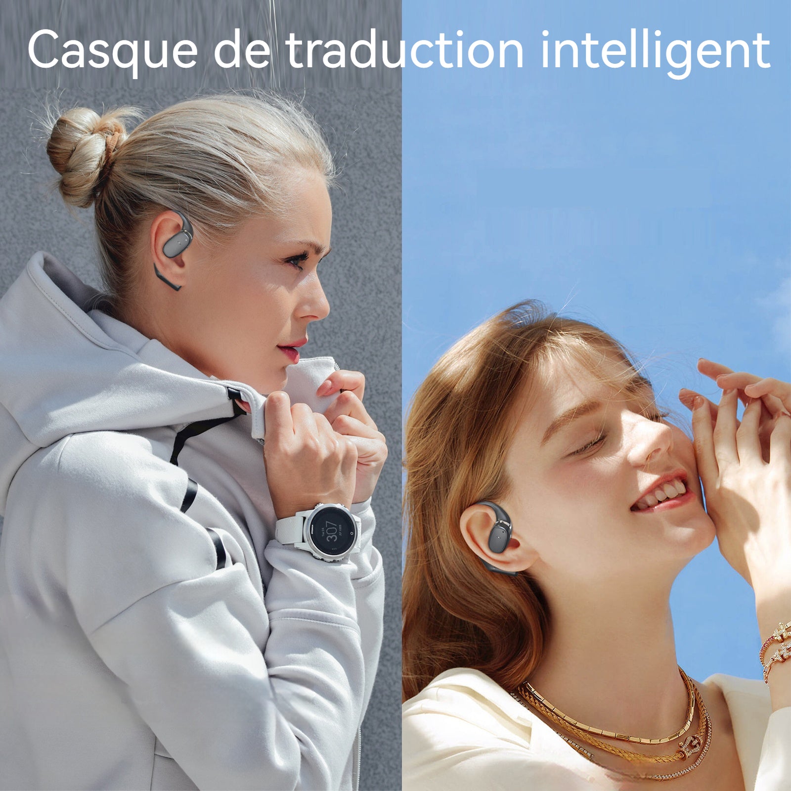 Écouteurs de traduction 200 langues bluetooth 5.3 dispositif de traduction appareil traduction casque de traduction translator