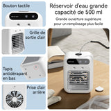 Ventilateur 2 vitesses ventilation léger et portable ventilateur humidificateur par pulvérisation 500ml avec récipient à glaçons