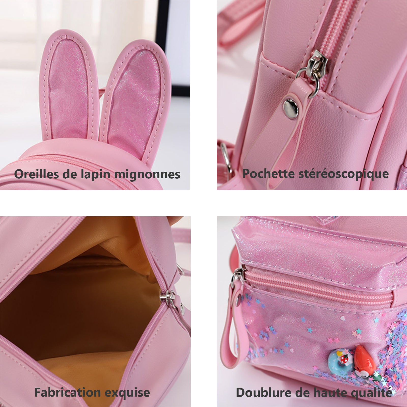 artable 23 x 22 cm enfants style animal mignon cartable maternelle fille pour enfant léger et imperméable convient pour 2 à 5 ans
