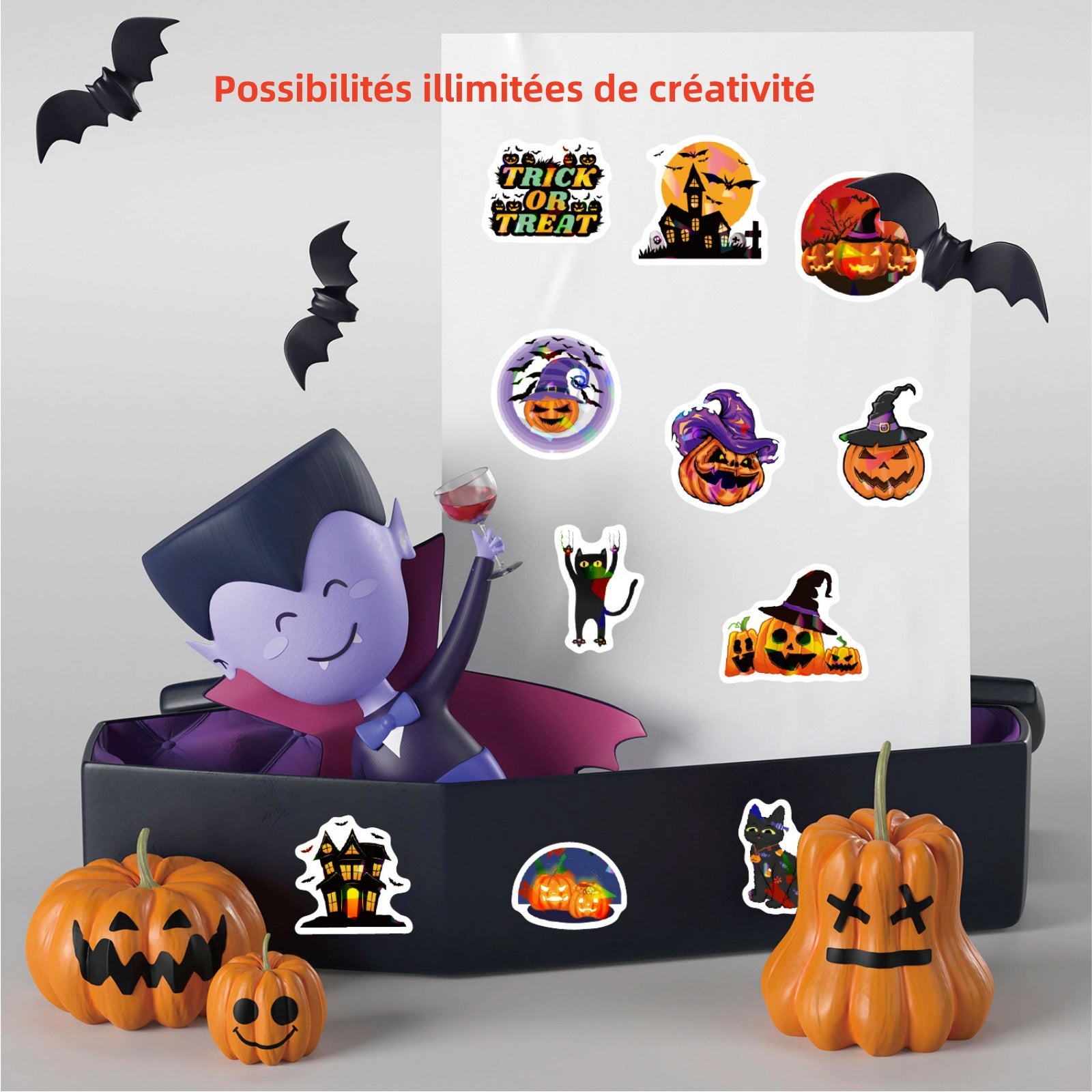 Autocollants 160 feuilles stickers scrapbooking vintage exquis album carnet déco autocollants thème de l'Halloween thèmes vacances