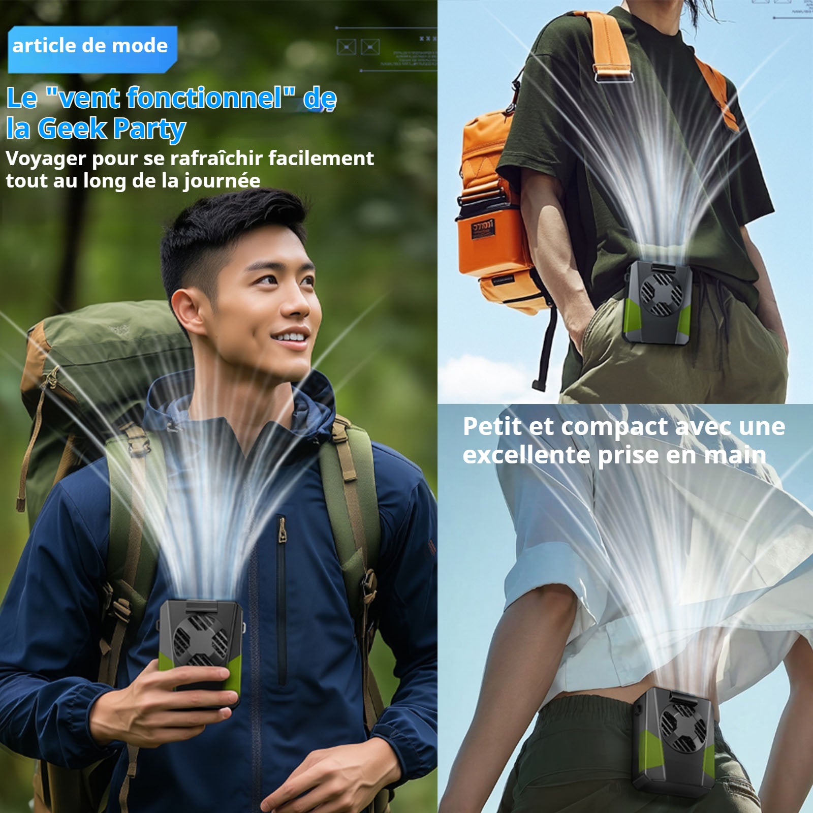 Ventilateur de table 4000mAh 5300rpm ventilateur de bureau puissant portable avec lumière 3 vitesses pour l'extérieur camping