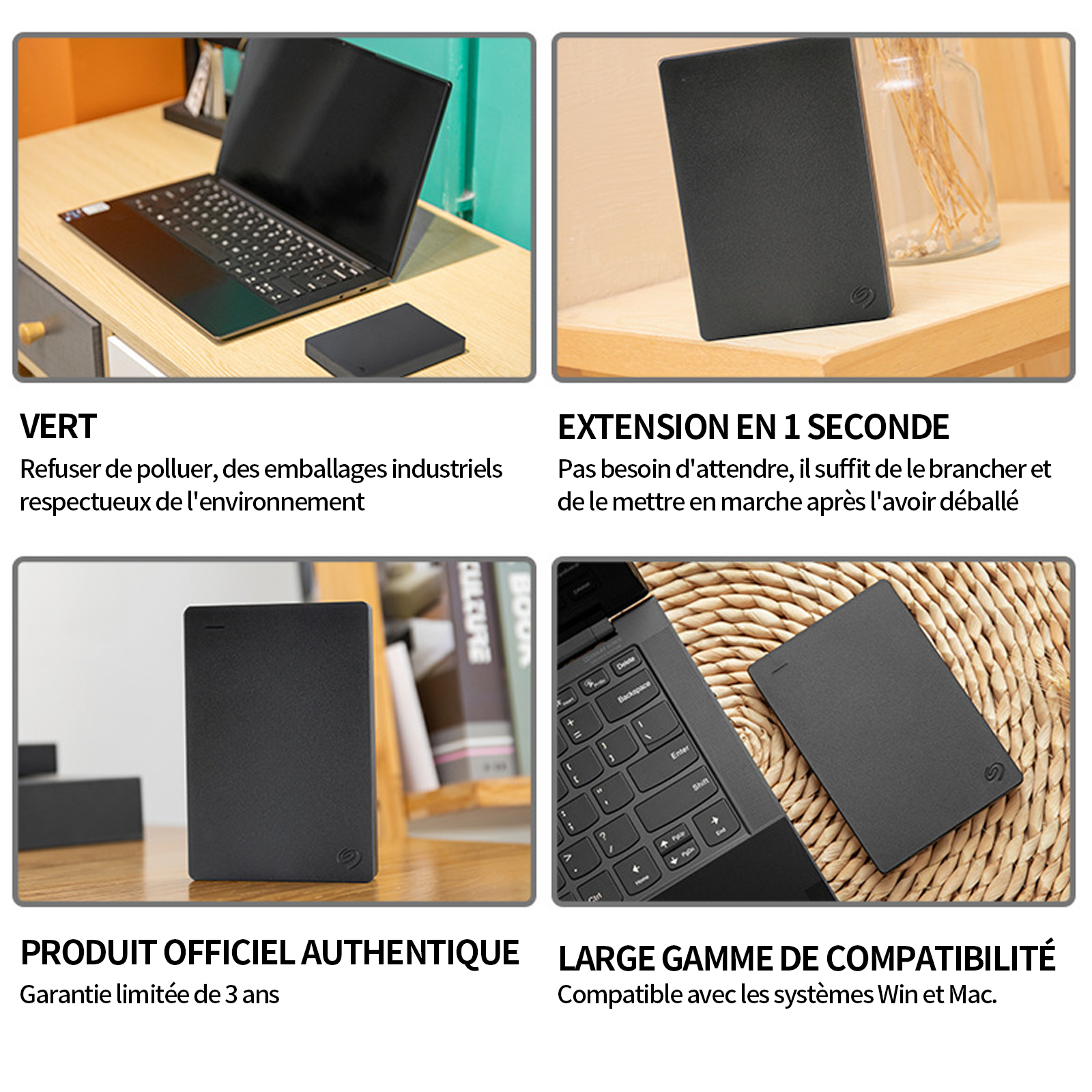 Disque dur externe 320GB compatible avec ordinateur portable et de bureau système de support Windows/OS/Linux mécanique disque dur