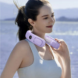 Ventilateur de cou violet 7.6W 20,2x19x11,3cm 5 vitesses réglables avec affichage numérique réglable éventail de cou portable