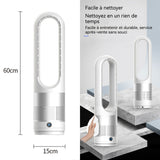 Ventilateur de bureau 15x15x60cm 40w 220v 8000rpm affichage numérique télécommande 8 niveaux réglables grand angle de 80 degrés