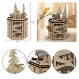 Calendrier de l'avent 24 numéros 20x18x32.5cm ensemble de scène de village de l'avent de noël en bois livré avec des effets musicaux