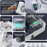 Ventilateur 2 en 1 2400mAH 188x165x45mm peut être utilisé pour chargement sans fil des téléphones portables affichage numérique