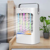 Ventilateur de bureau 2 en 1 19x16x30cm 20W 3 vitesses avec lumières colorées ventilateur de climatisation refroidisseur d'air