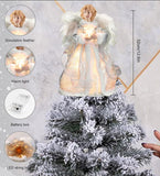 Ange d'arbre de Noël 30 cm Ange lumineux pour décoration d'arbre de Noël Décoration de Noël Cadeau de Noël Blanc