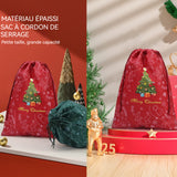 Ornements lot de 4 sac cadeau de noël 29,5x39,5cm 40x54,5cm styles rouge et vert sacs d'emballage de cadeaux de noël sac de bonbons