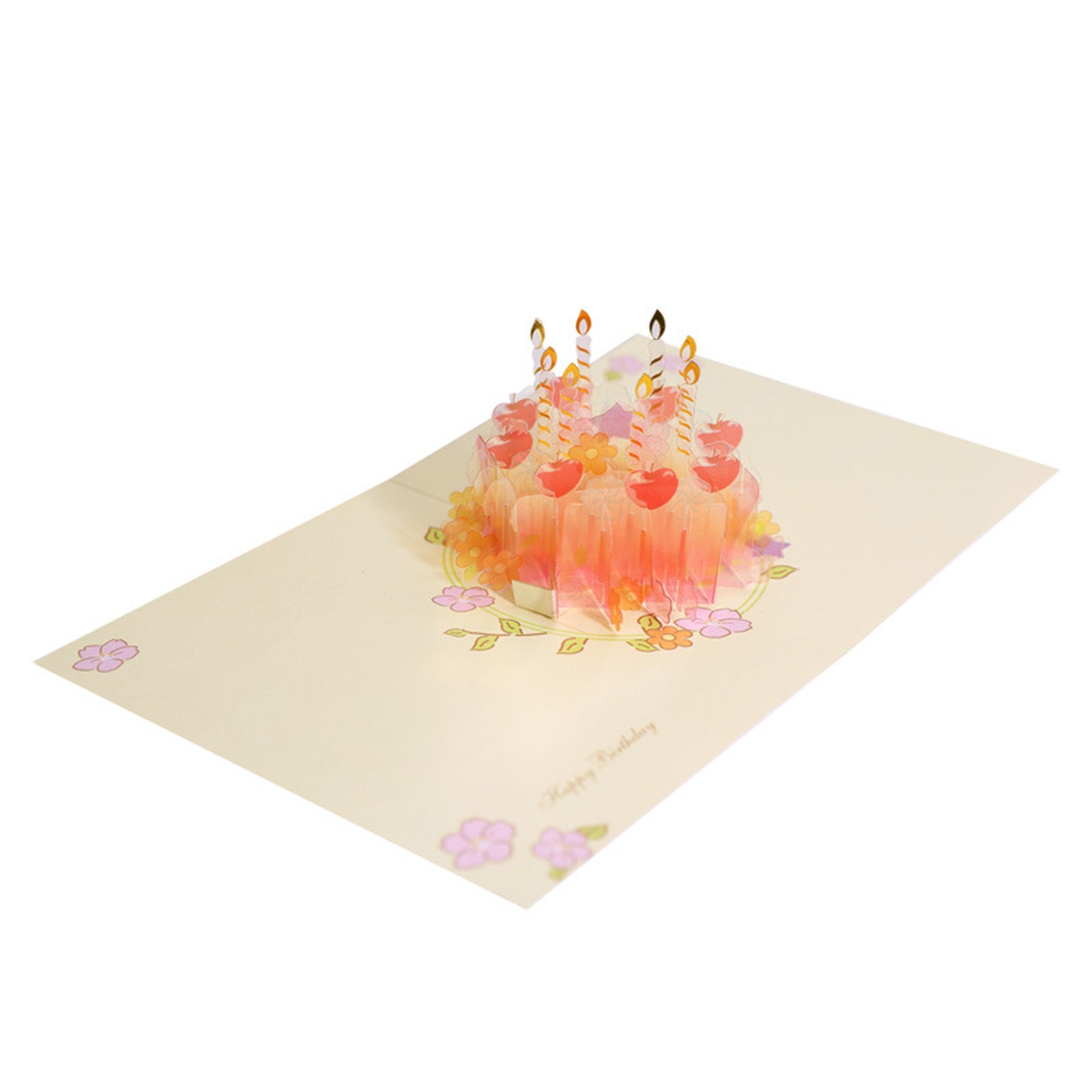 arte de voeux 13x15,5cm carte de vœux tridimensionnelle anniversaire gâteau en cristal carte cadeau haut de gamme carte postale