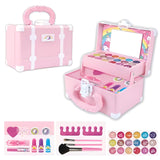 Maquillage enfant fille 15pcs simulation de princesse cosmétique coffret maquillage enfant valise portable cadeau pour enfants