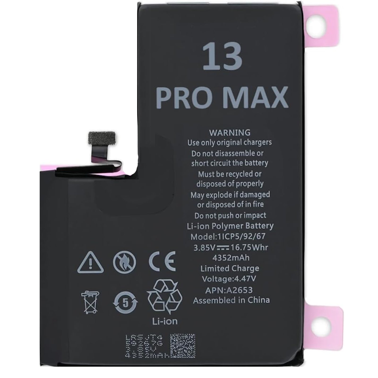 Batterie Premium de Remplacement pour iPhone 13 Pro Max 4352mAh Identique à l'Original Kit d'Outils de Remplacement et Instructions