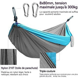 Hamac 270x140cm hamac de camping en plein air peut supporter 300 kg doux et confortable pour le camping en plein air et le jardin