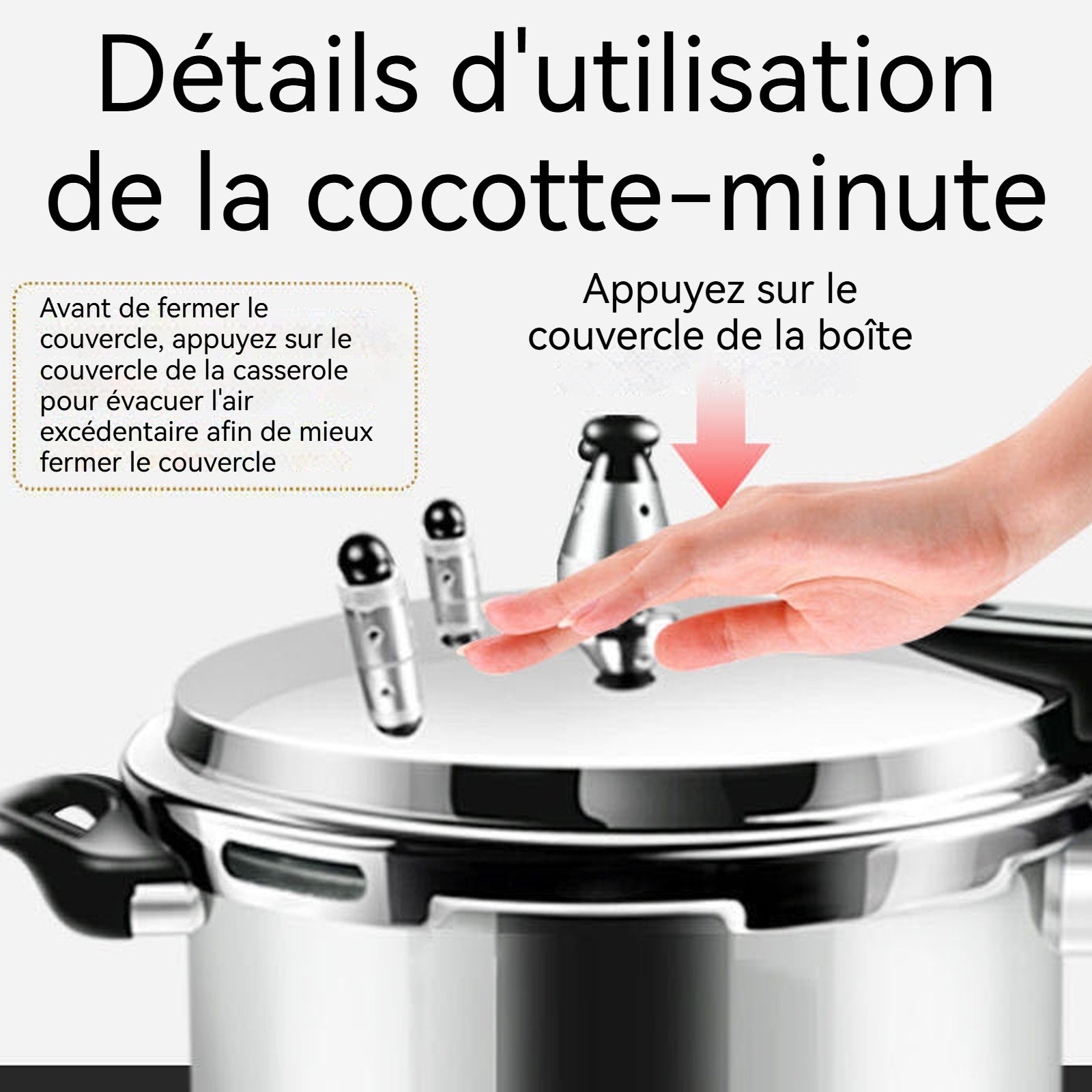 autocuiseur 20x21,5 cm 5L Le pot a une profondeur de 15 cm Large gamme d'utilisations grande capacité, multifonctionnel argent