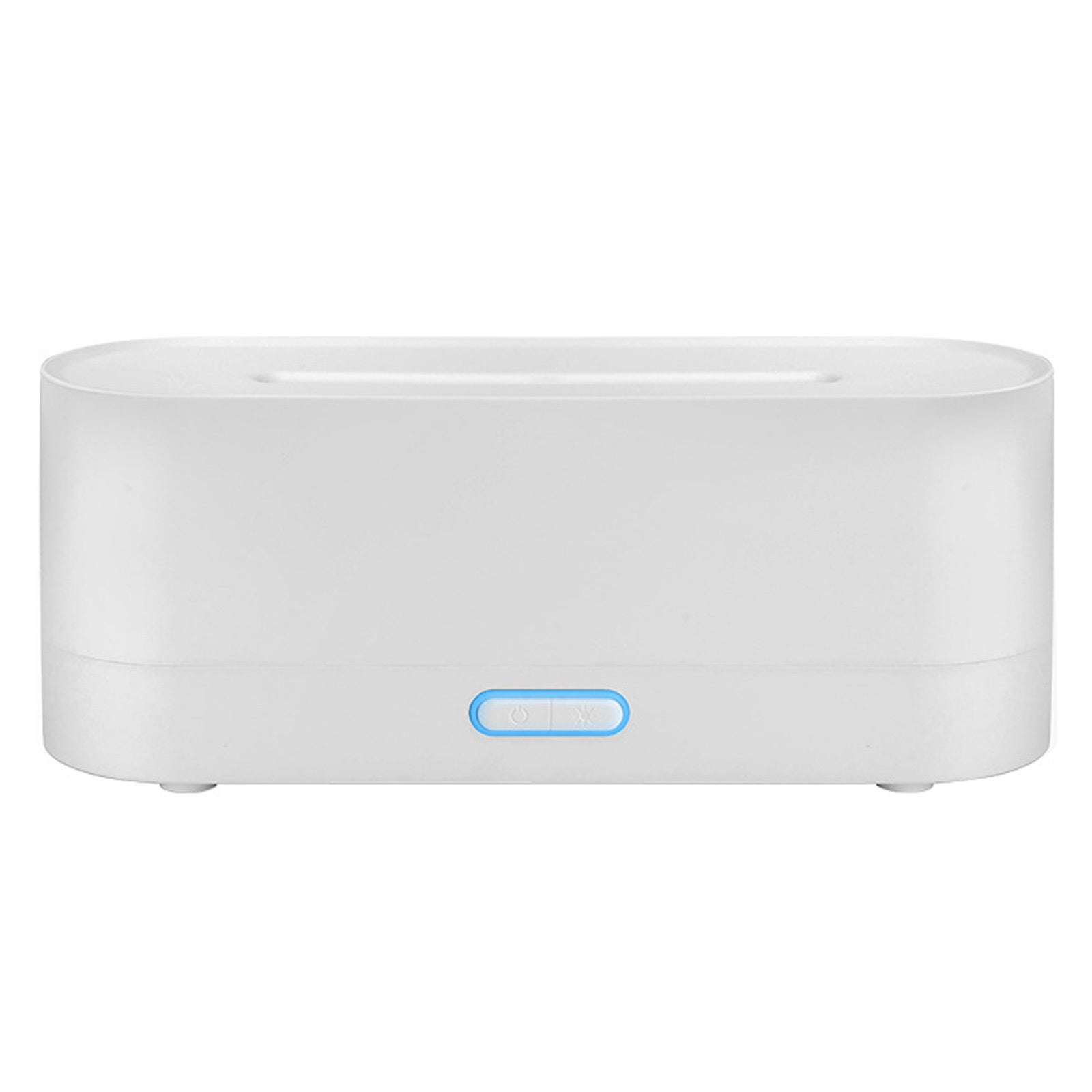 Humidificateur 160ml appareil d'aromathérapie à flamme simulée lumières colorées 220x70x85mm protection contre les pannes courant