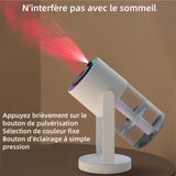 Humidificateur à projection de ciel étoilé 280ml basculez librement entre le plafond étoilé et la veilleuse 2 modes muet blanc