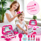 Maquillage enfant fille 19pcs coffret maquillage enfant avec large gamme d'accessoires cosmétiques pour enfants jeux enfant 3 ans