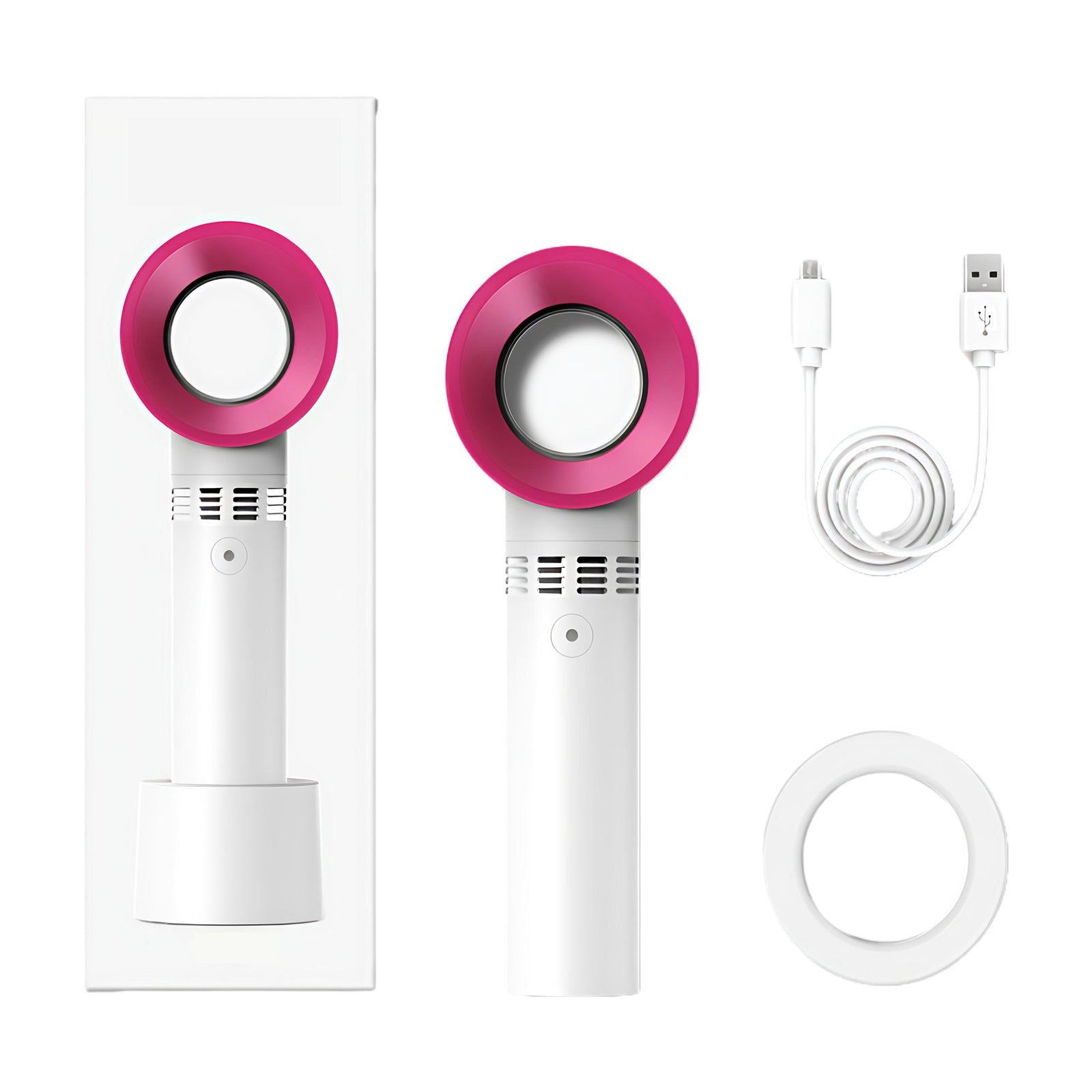 Mini sèche-cheveux rechargeable portable fixateur de cils trois vitesses de vent ventilateur portatif portable extérieur blanc