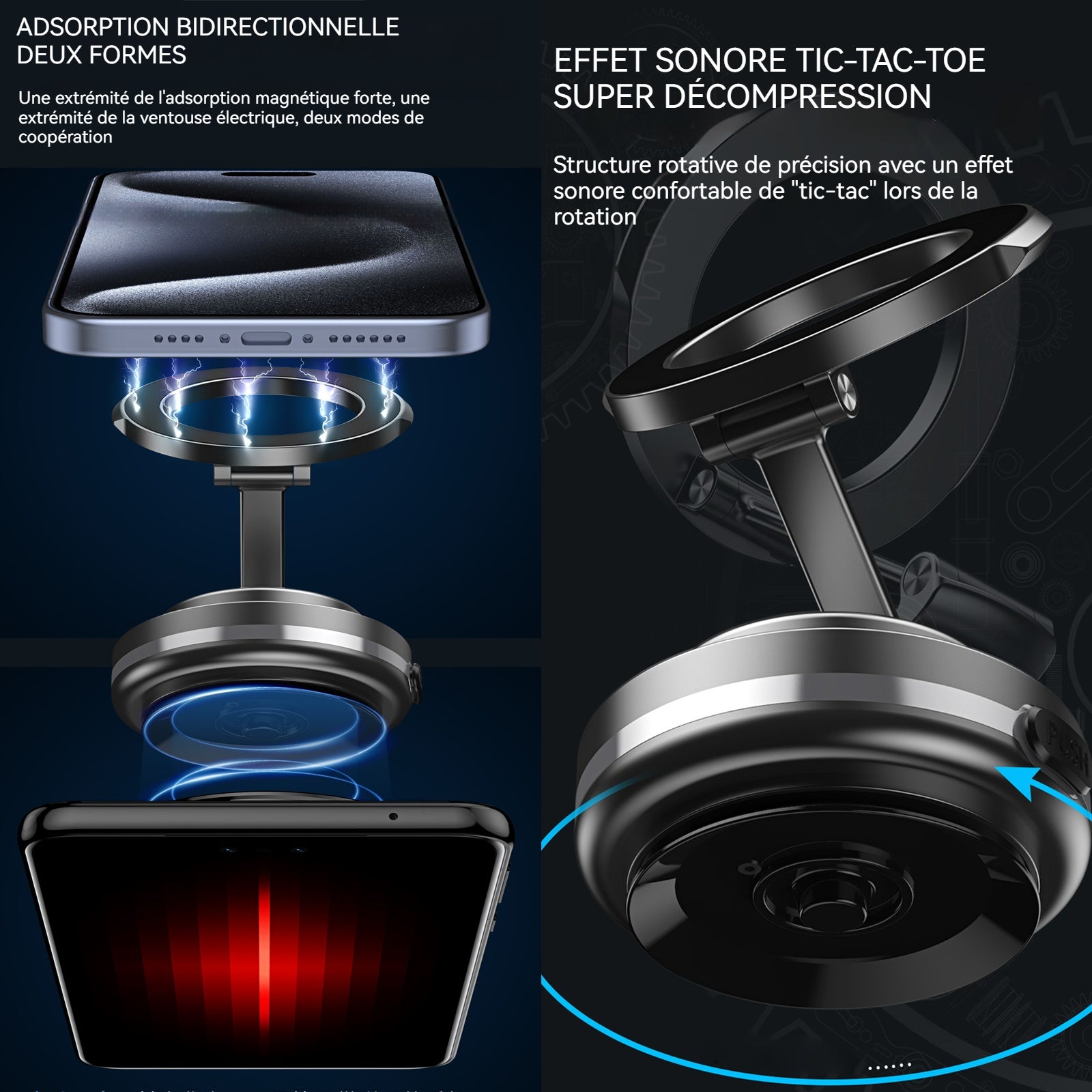 Rotatable Car Magnetic Phone Holder 360 Rotatable Magnetic Suction Phone Mount Support Telephone Voiture Suction Phone Holder