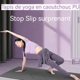 Tapis de gymnastique 1830 x 680 x5 mm Tapis de yoga Antidérapant Tapis de Pilates Tapis de sport 5mm PU Dimensions noir
