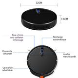 Aspirateur robot 32,5 cm 2 en 1 Contrôle par application Anti-collision intelligent Chargement automatique Robot balayeur multimode