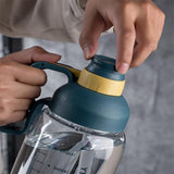 Tasse graduée Grande capacité Tasse de sport d'extérieur Tasse portable Poignée de transport Tasse en plastique Tasse en spirale