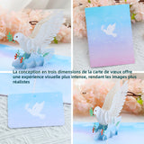 arte de voeux 20x15cm colombe de la paix sculpture en papier tridimensionnelle message de bénédiction action de grâce carte postale