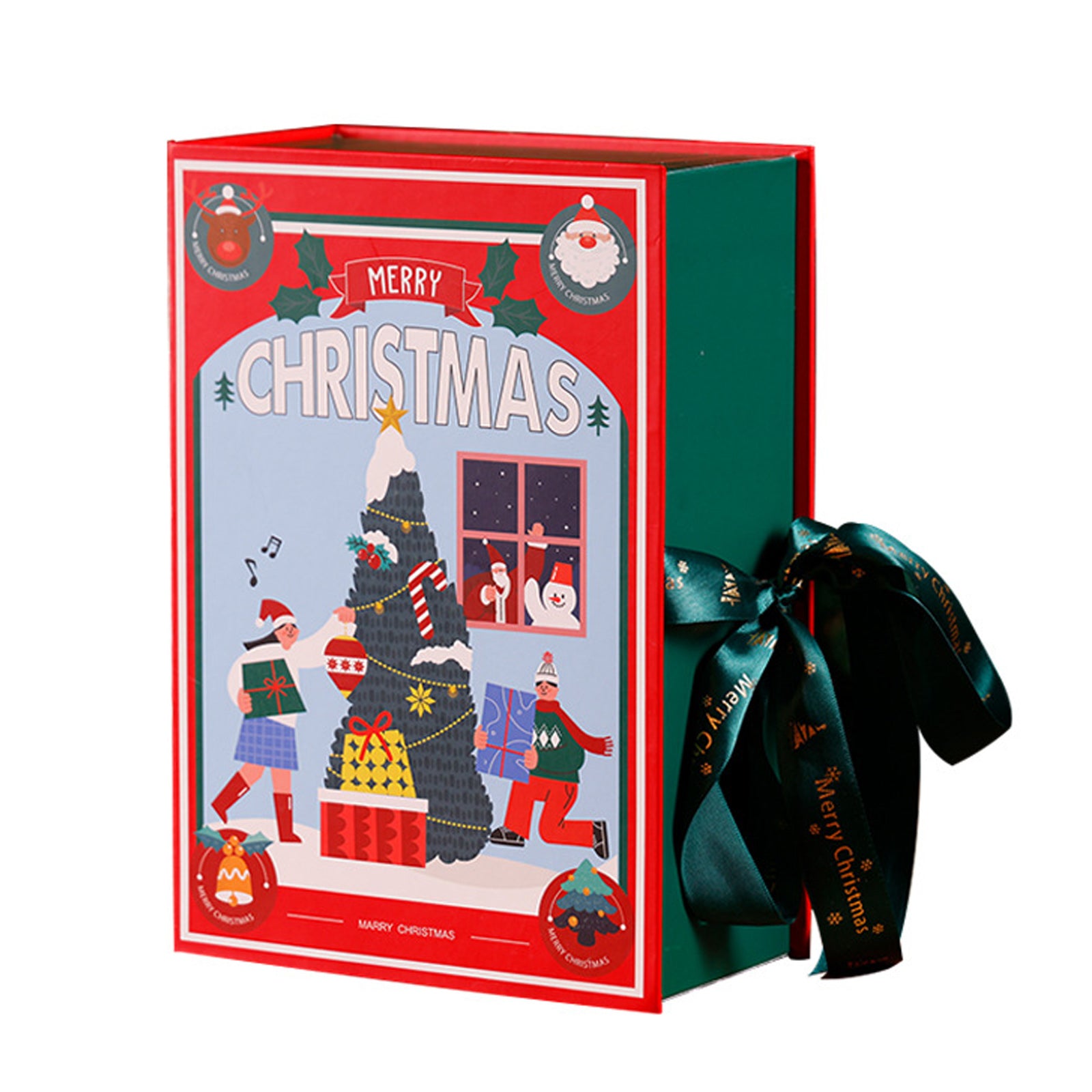 Ornements lot de 3 coffret cadeau de noël créatif boîte à flip book exquise coffret cadeau de boël boîte de pommes du réveillon noël