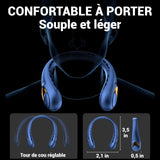 Ventilateur de cou sans pales 4000mah 3800-5800rpm réglable 3 vitesses réglable ventilateur portable éventail de cou silencieux